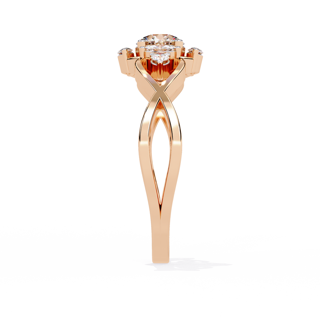 Elegant Marquise and Round Lab Grown Diamond Ring