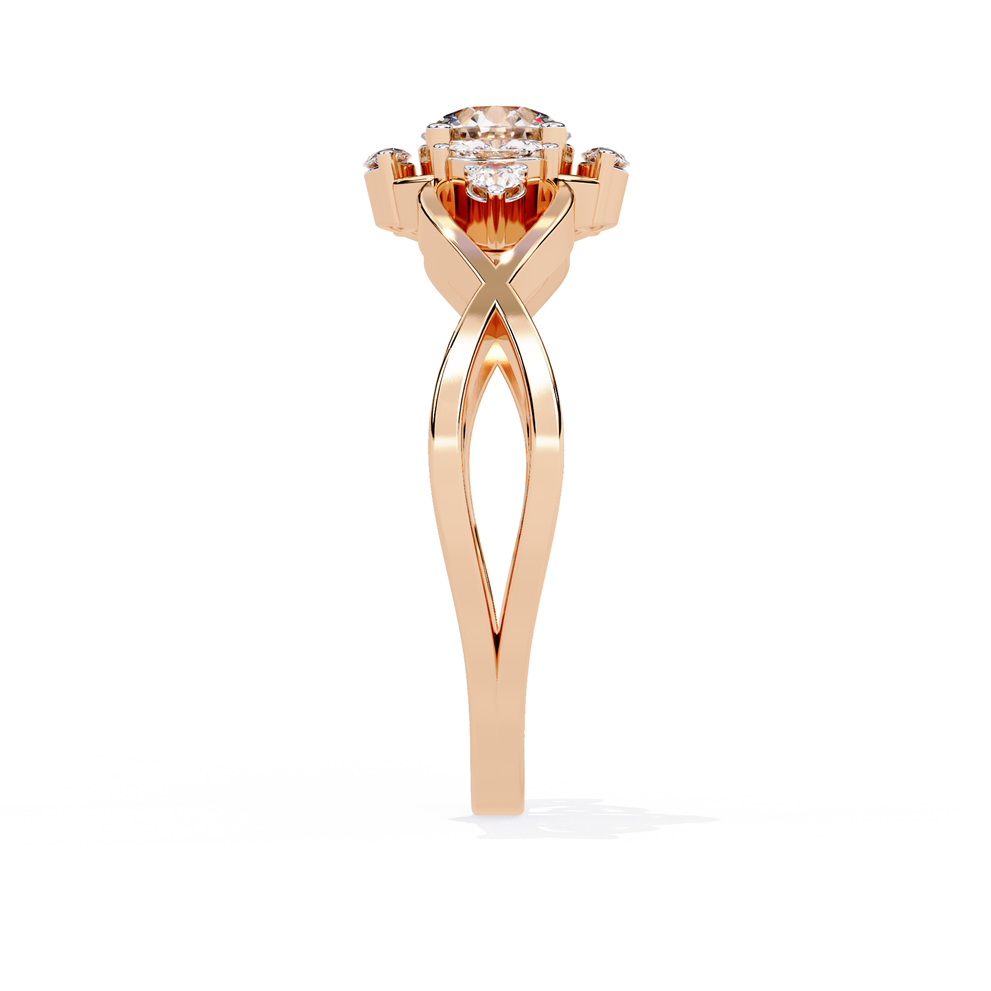 Elegant Marquise and Round Lab Grown Diamond Ring