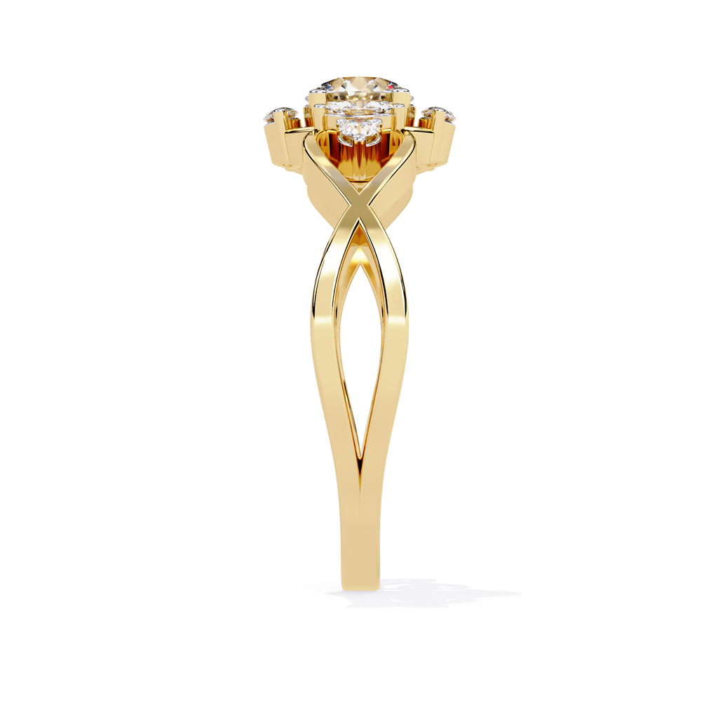 Elegant Marquise and Round Lab Grown Diamond Ring