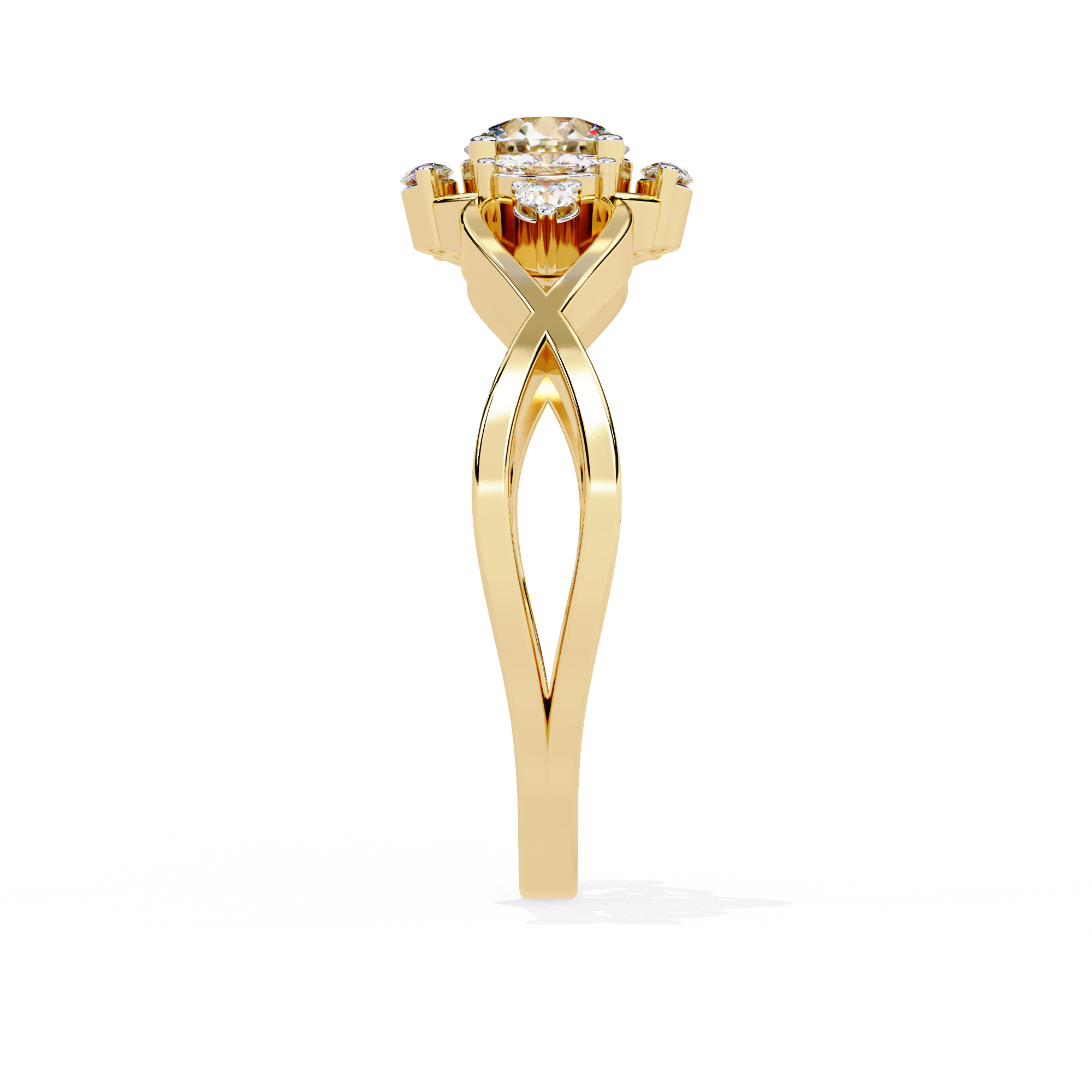 Elegant Marquise and Round Lab Grown Diamond Ring