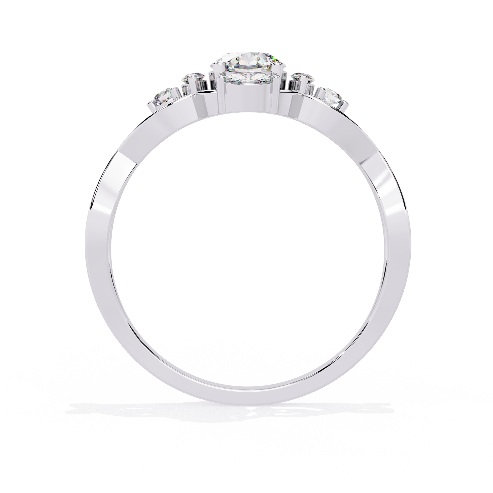 Elegant Marquise and Round Lab Grown Diamond Ring