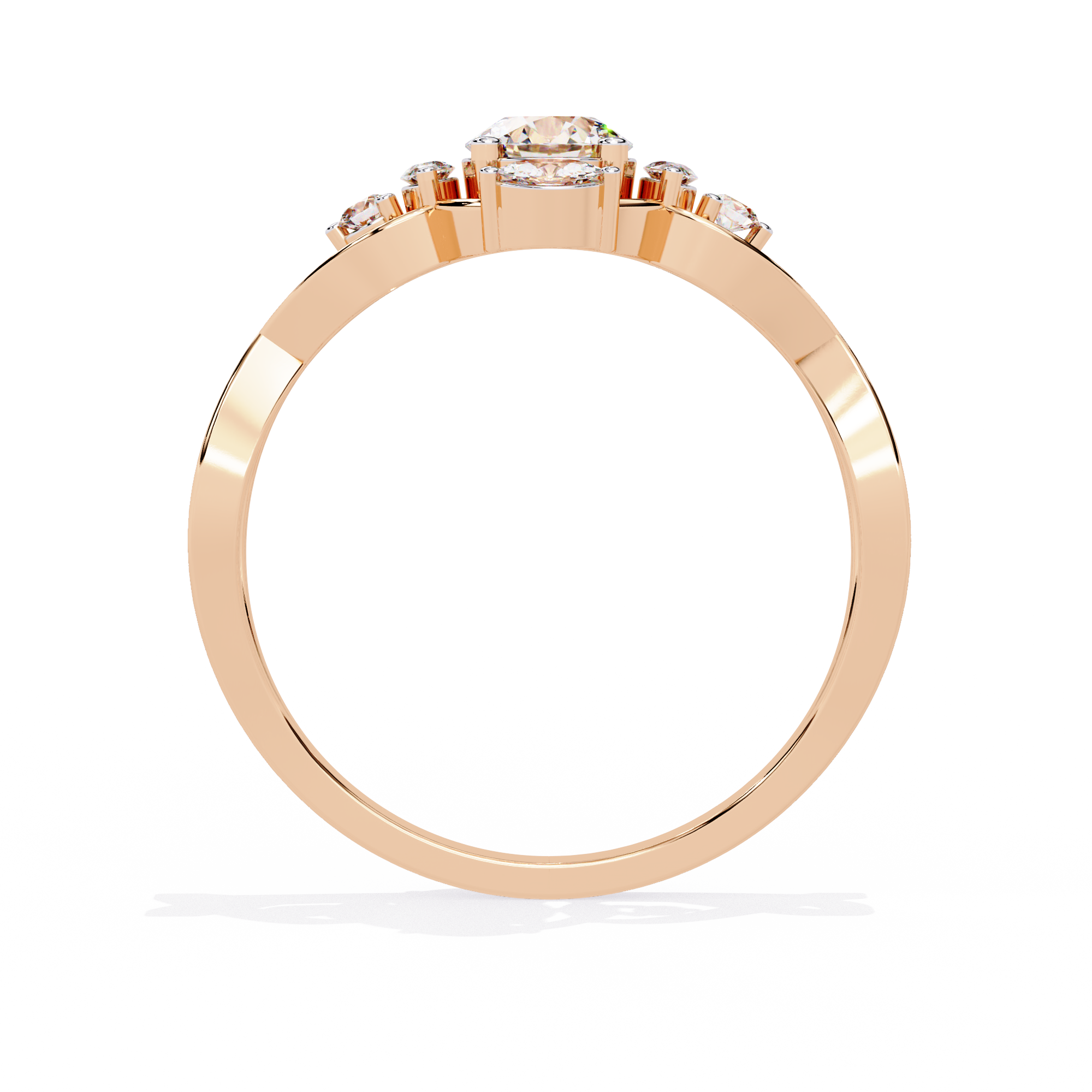 Elegant Marquise and Round Lab Grown Diamond Ring