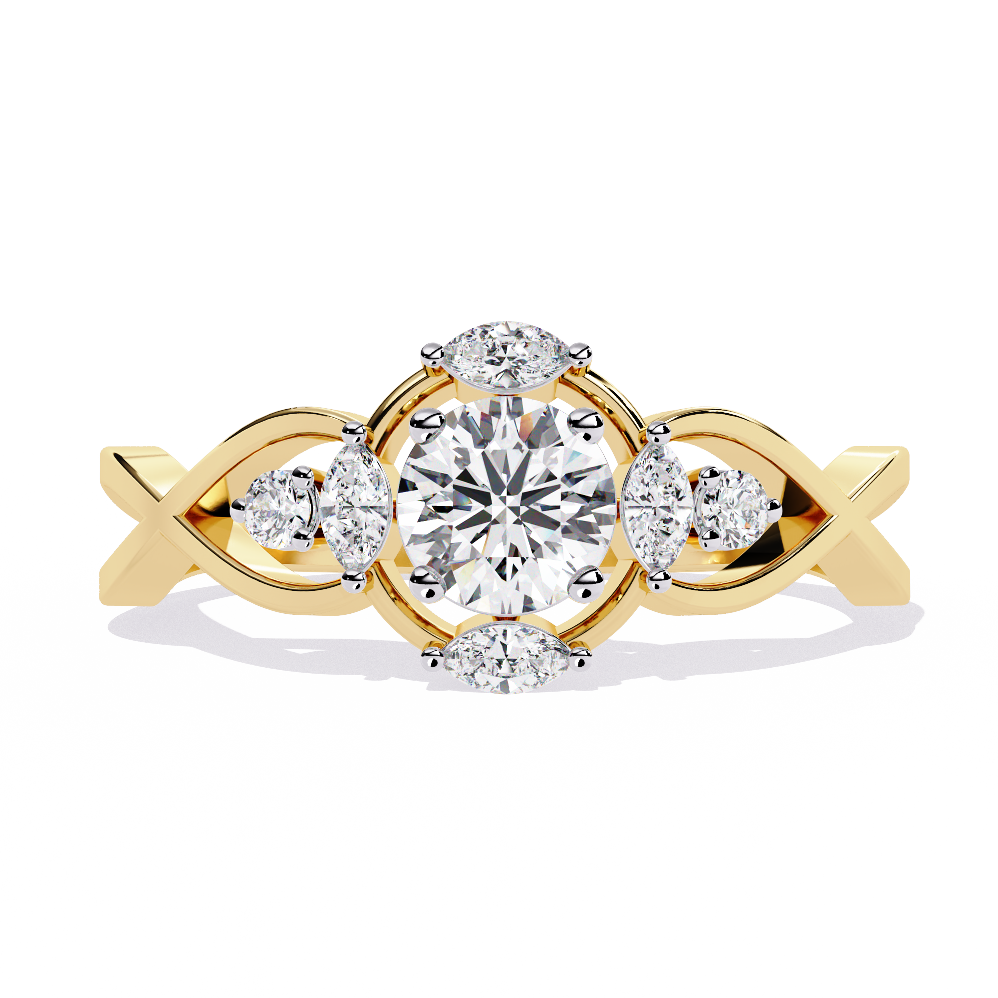 Elegant Marquise and Round Lab Grown Diamond Ring