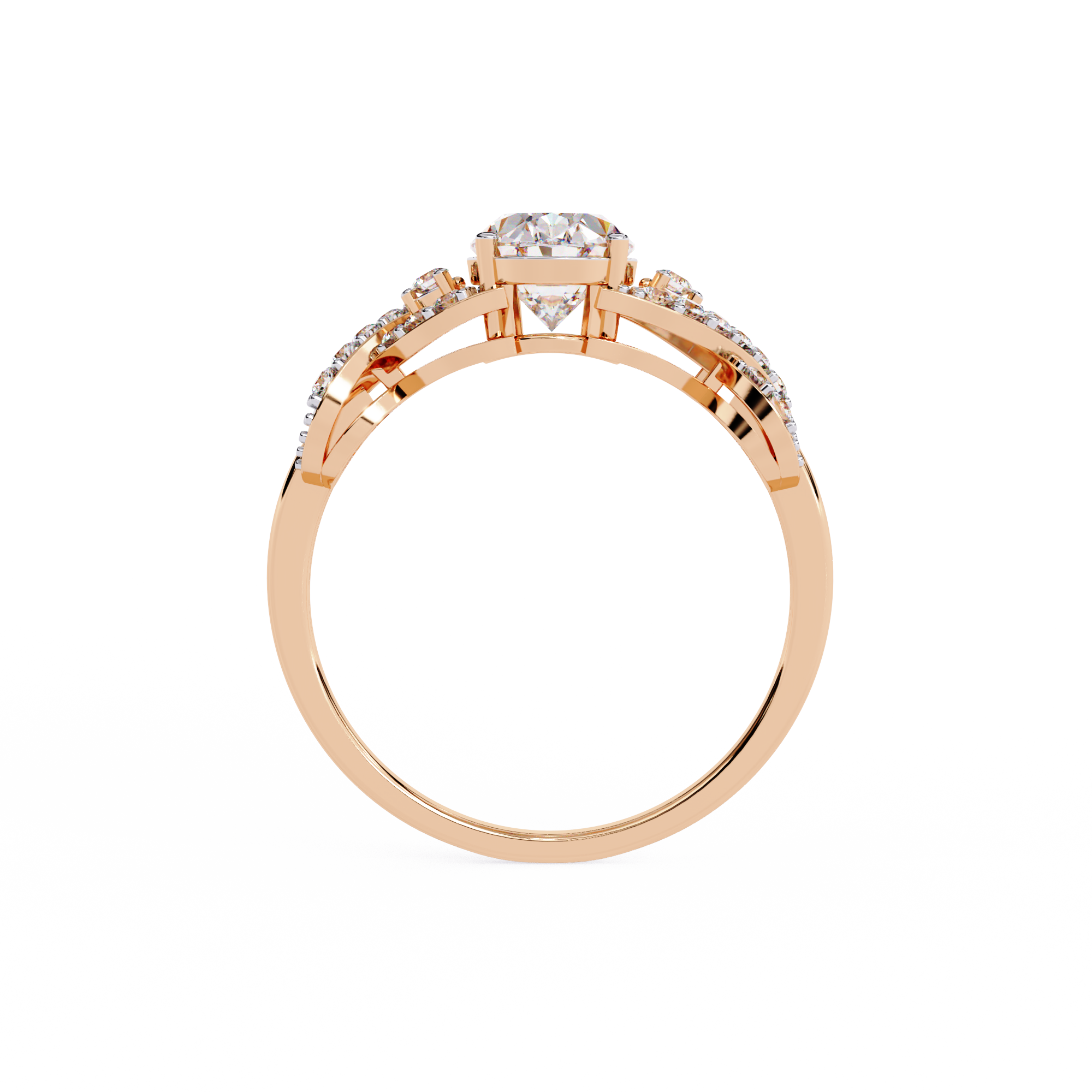 Oval Twist Lab Grown Diamond Ring