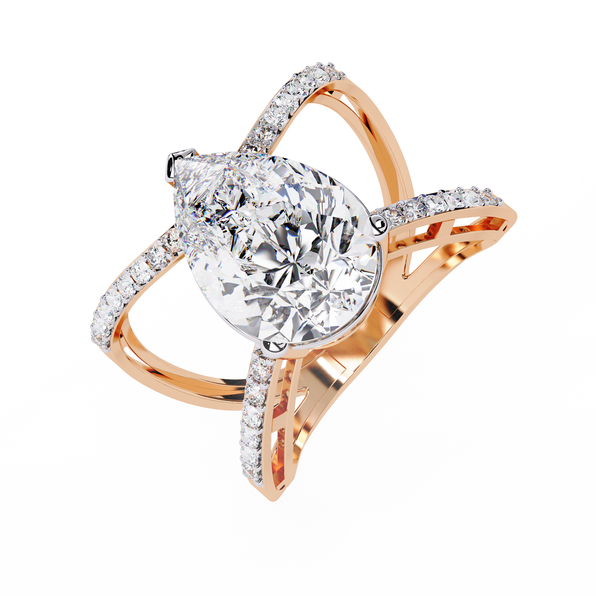 Stunning Pear Lab Grown Diamond Ring
