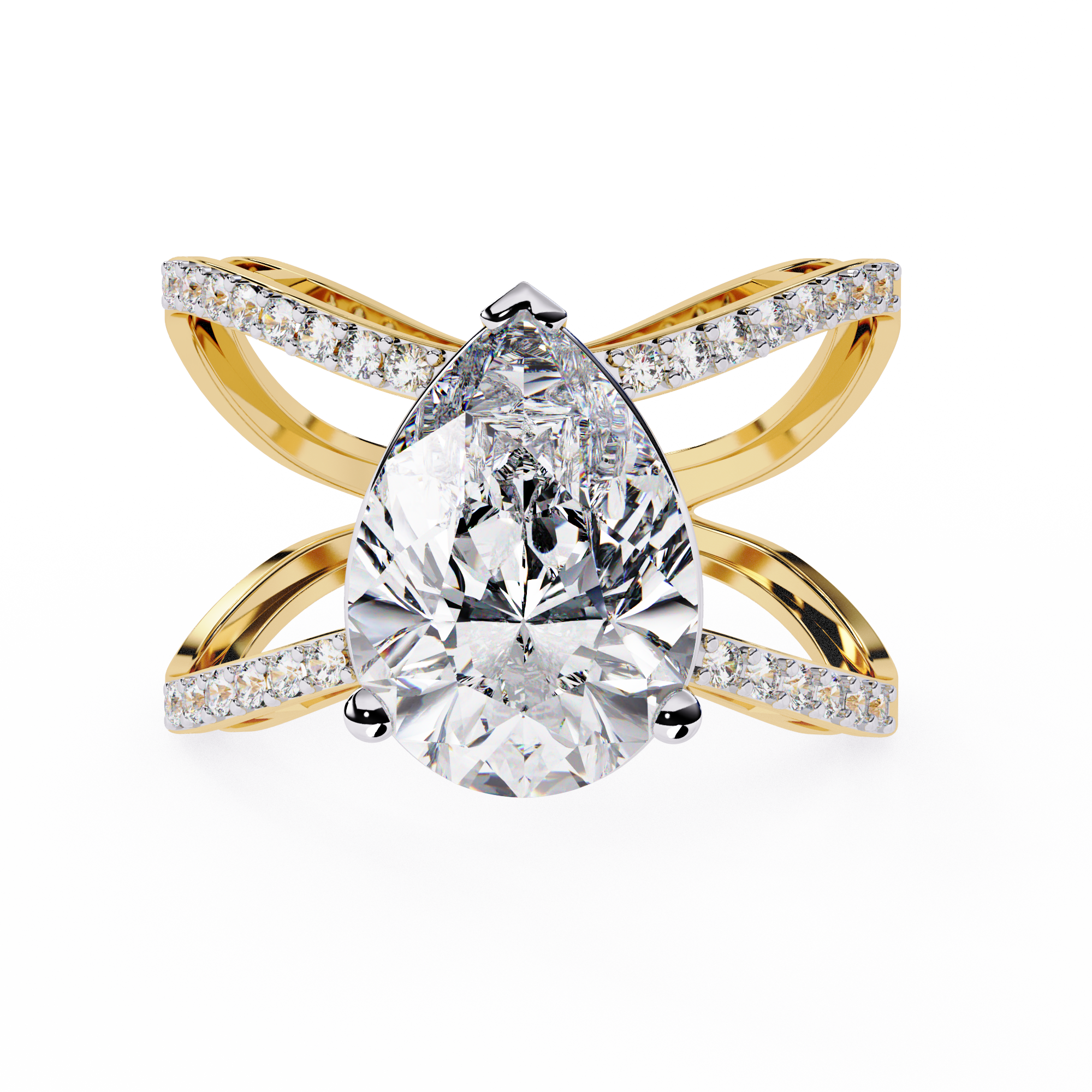 Stunning Pear Lab Grown Diamond Ring