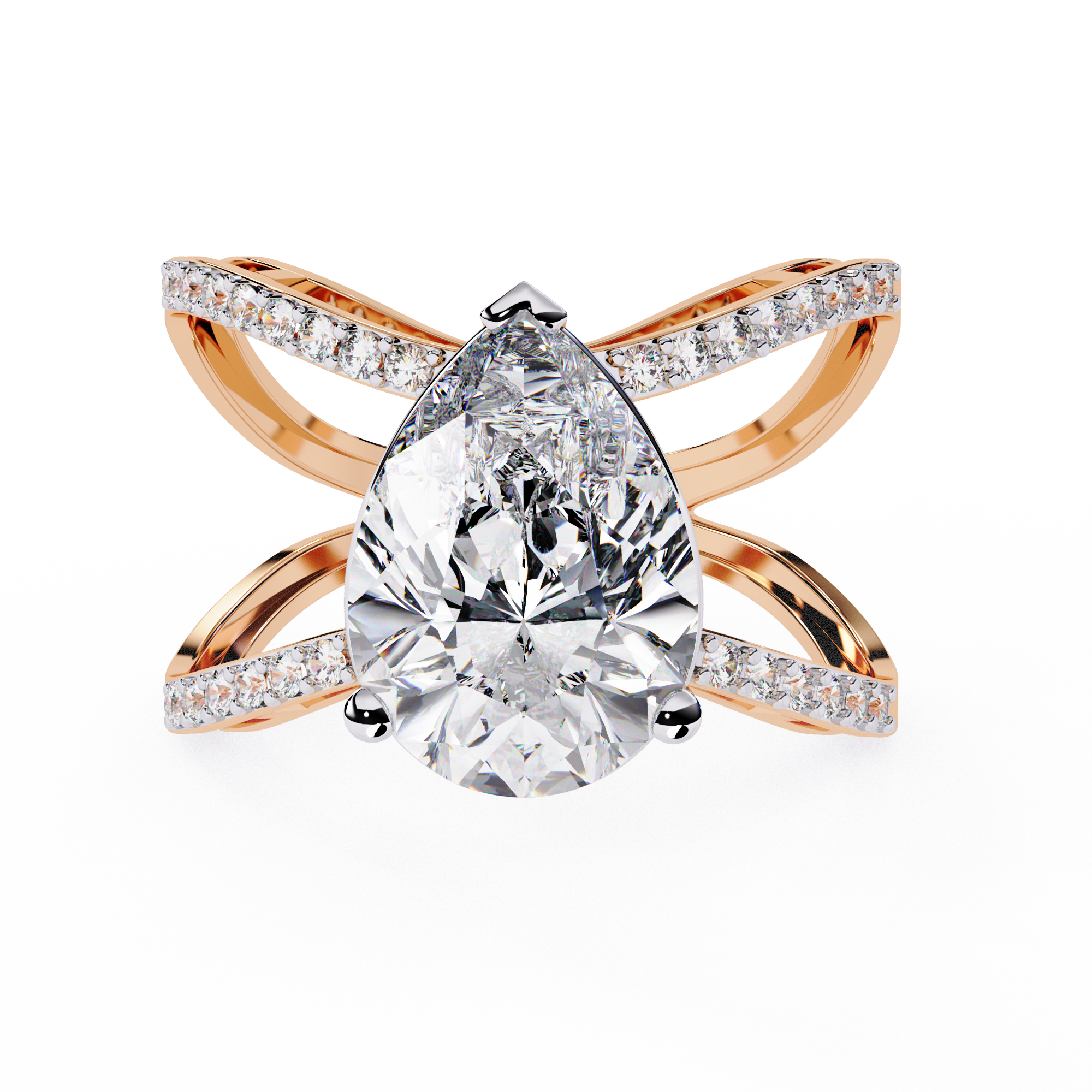 Stunning Pear Lab Grown Diamond Ring