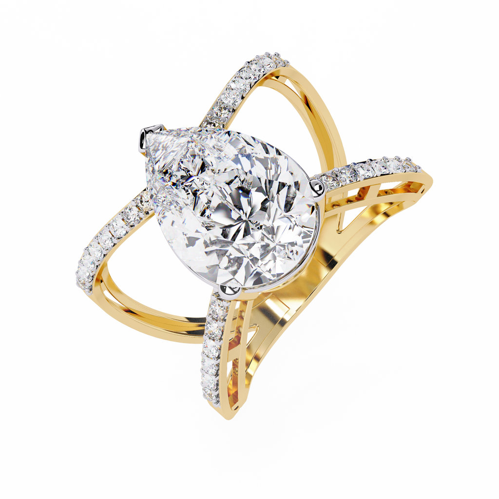 Stunning Pear Lab Grown Diamond Ring