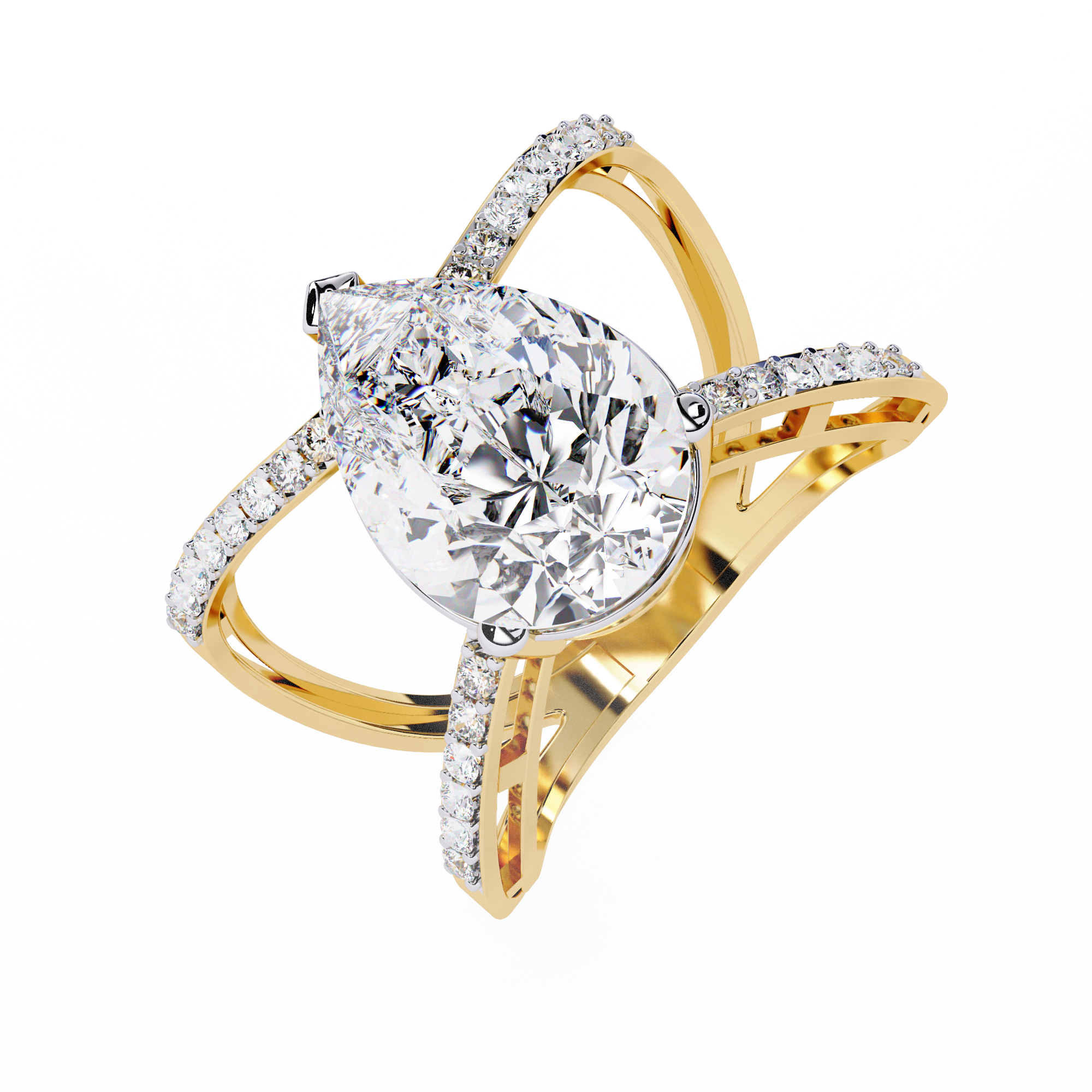 Stunning Pear Lab Grown Diamond Ring