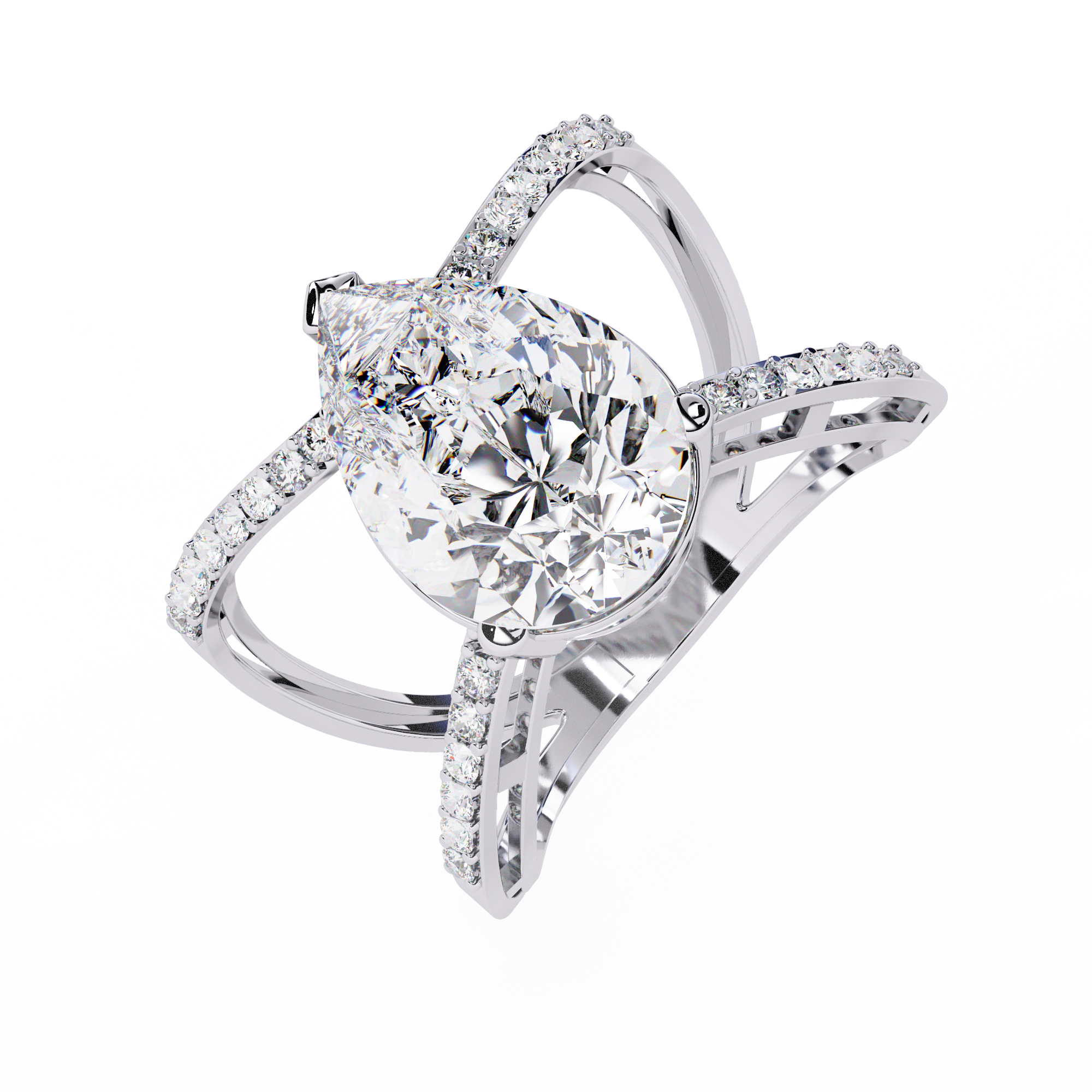Stunning Pear Lab Grown Diamond Ring