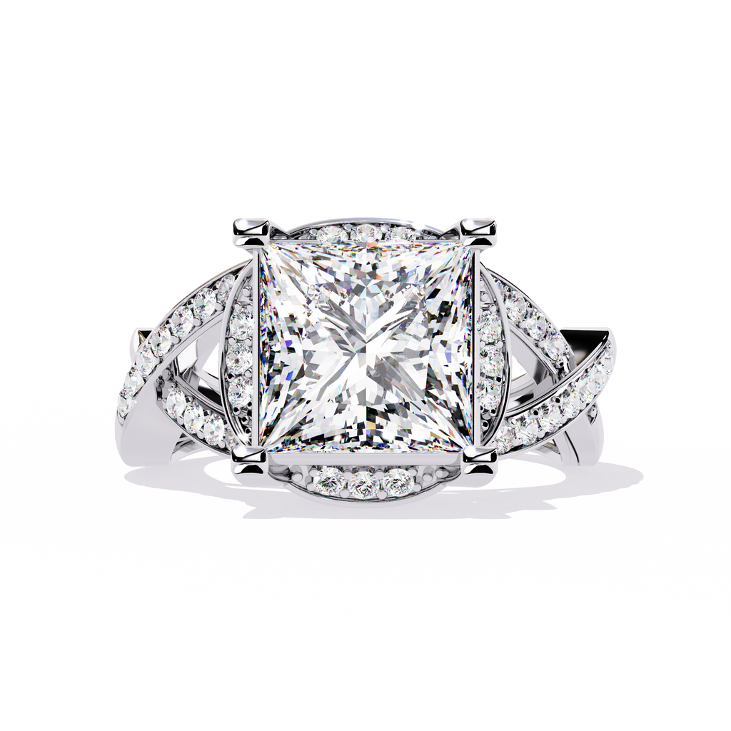 Bold Princess Cut Lab Grown Diamond Ring