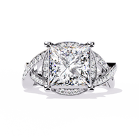 Bold Princess Cut Lab Grown Diamond Ring