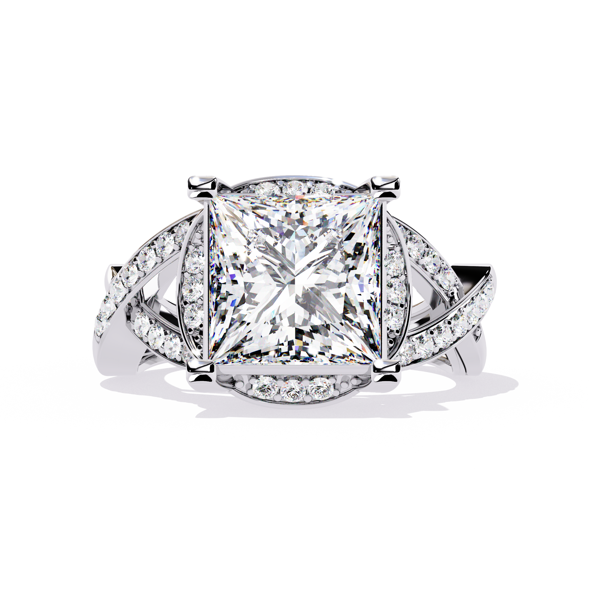 Bold Princess Cut Lab Grown Diamond Ring