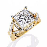 Bold Princess Cut Lab Grown Diamond Ring