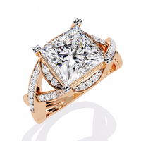 Bold Princess Cut Lab Grown Diamond Ring
