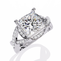 Bold Princess Cut Lab Grown Diamond Ring