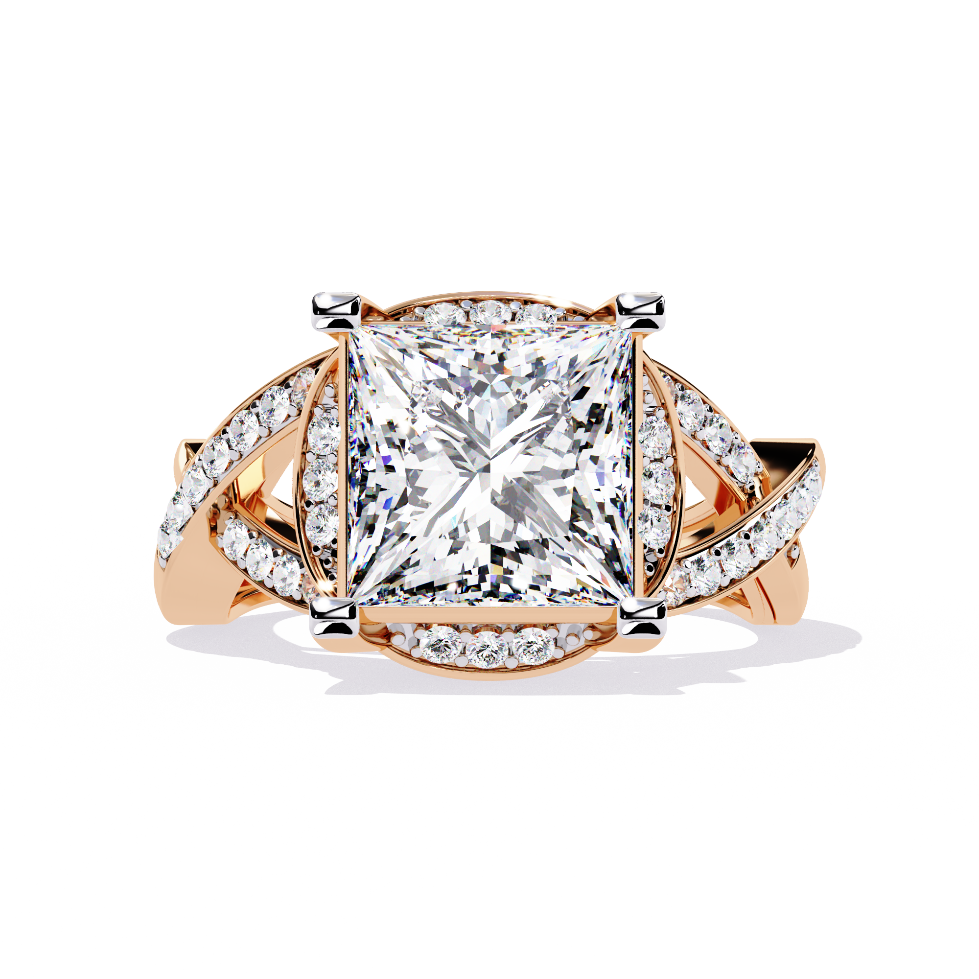 Bold Princess Cut Lab Grown Diamond Ring