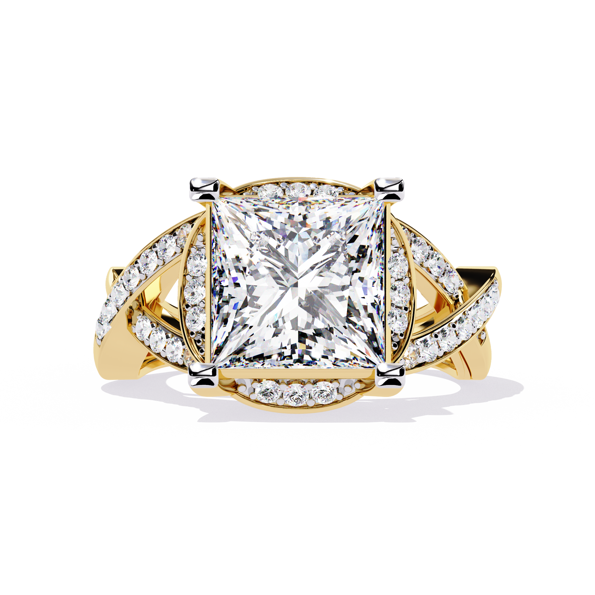 Bold Princess Cut Lab Grown Diamond Ring