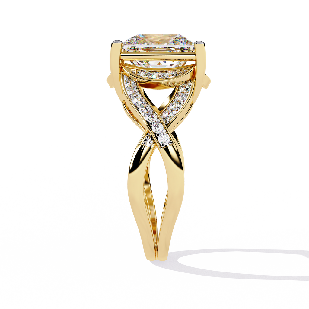Bold Princess Cut Lab Grown Diamond Ring