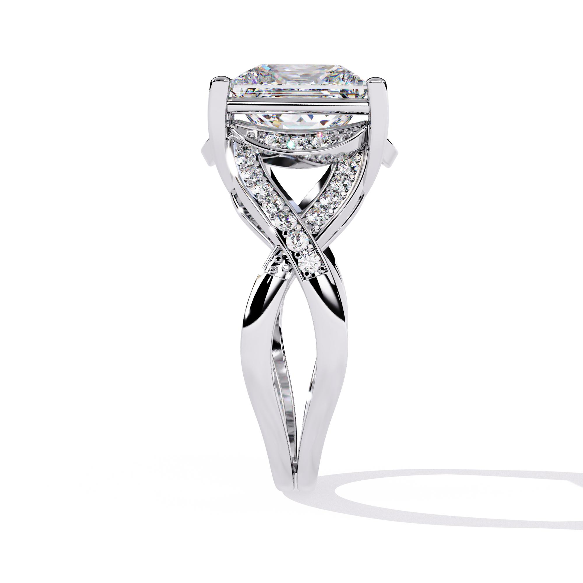Bold Princess Cut Lab Grown Diamond Ring