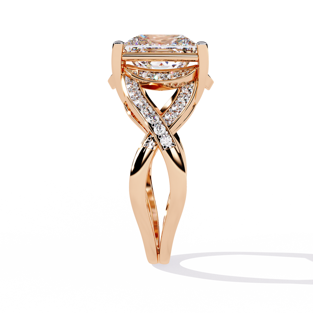 Bold Princess Cut Lab Grown Diamond Ring