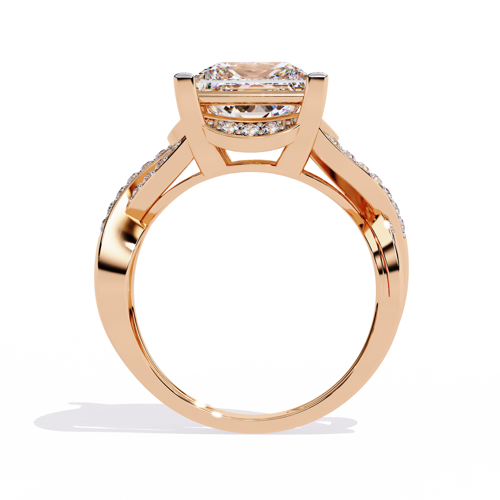 Bold Princess Cut Lab Grown Diamond Ring