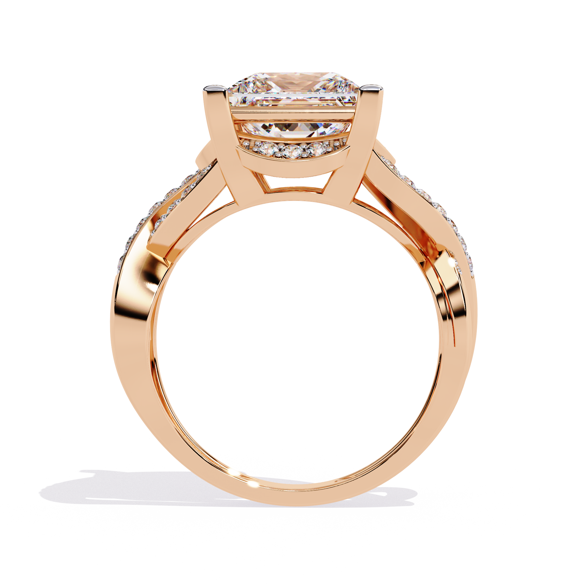 Bold Princess Cut Lab Grown Diamond Ring
