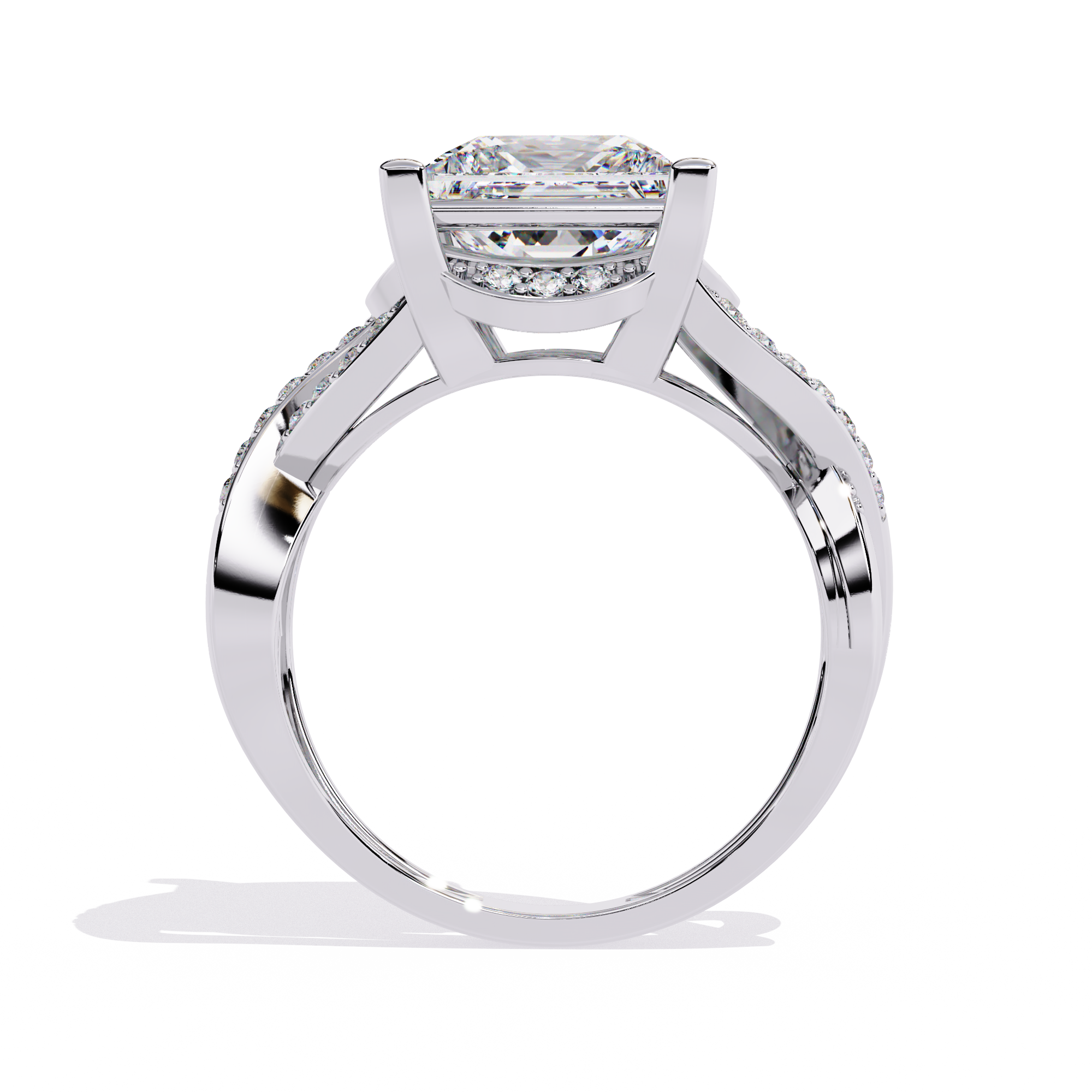 Bold Princess Cut Lab Grown Diamond Ring