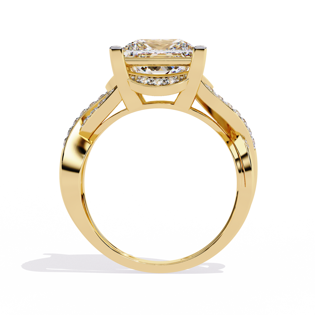 Bold Princess Cut Lab Grown Diamond Ring