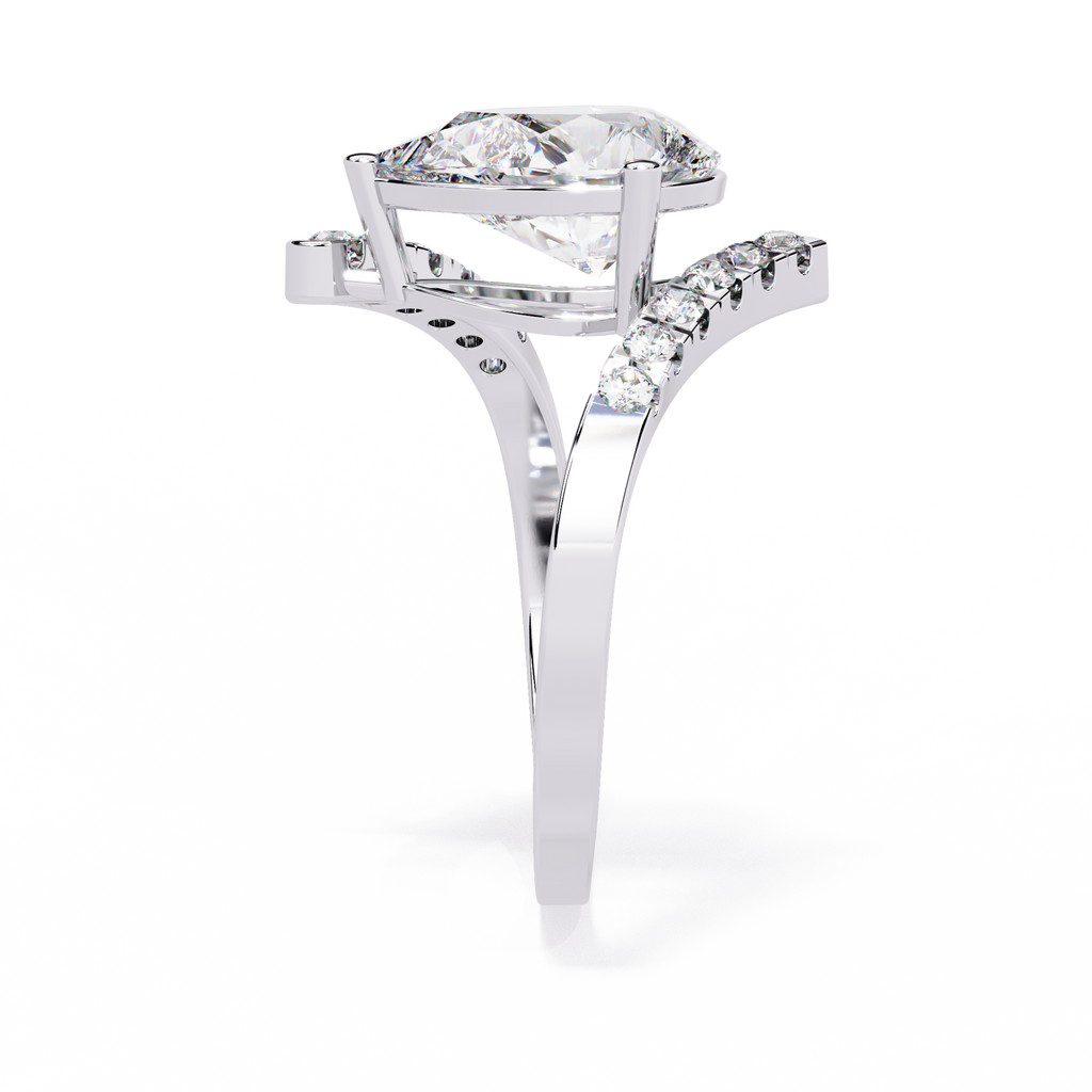 Modern Pear Cut Lab Grown Diamond Ring