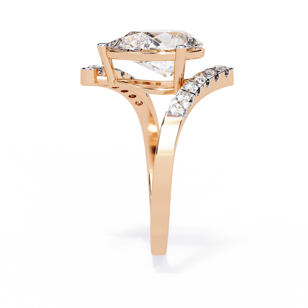 Modern Pear Cut Lab Grown Diamond Ring