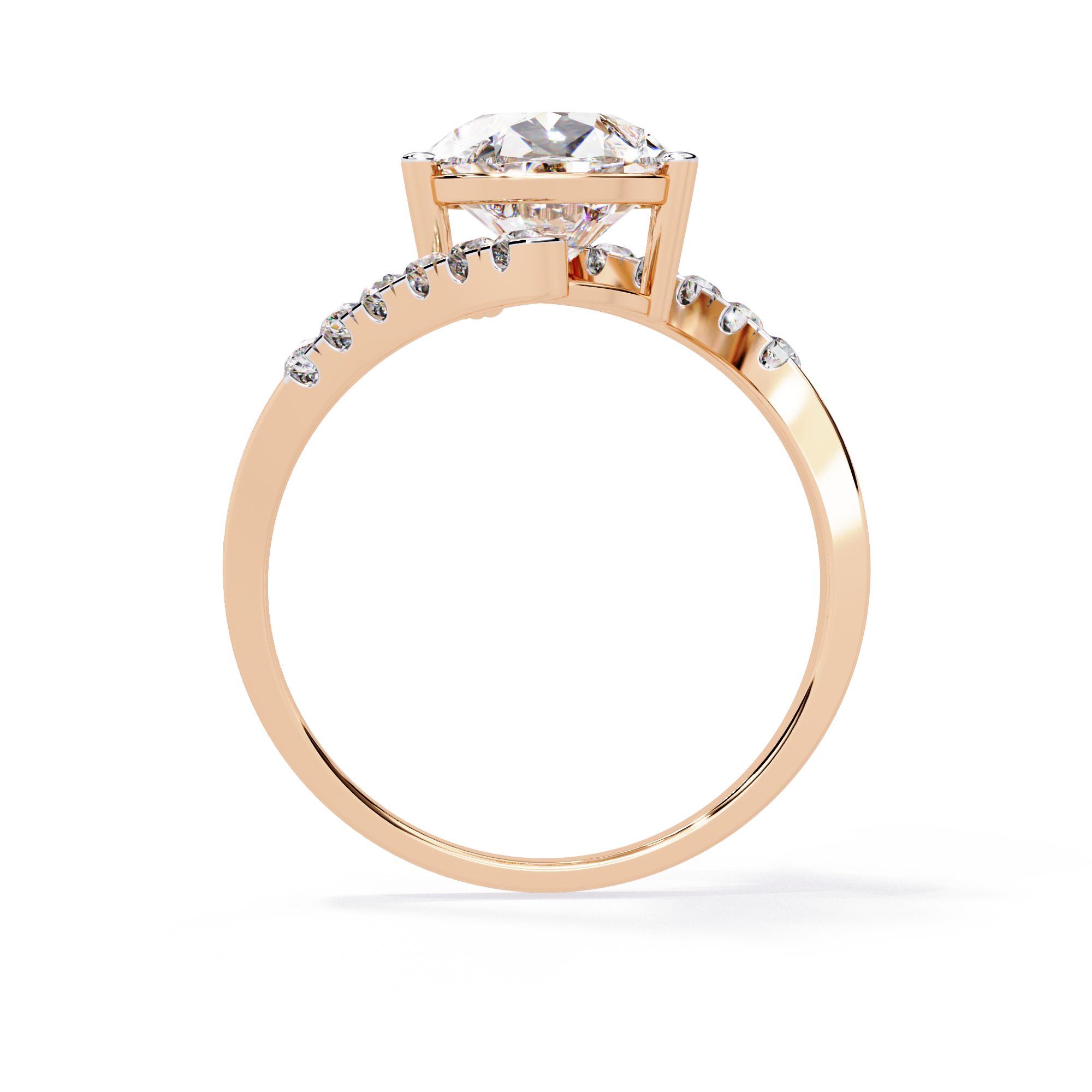 Modern Pear Cut Lab Grown Diamond Ring