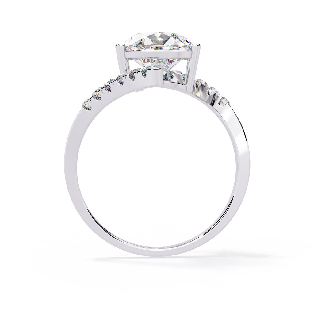 Modern Pear Cut Lab Grown Diamond Ring