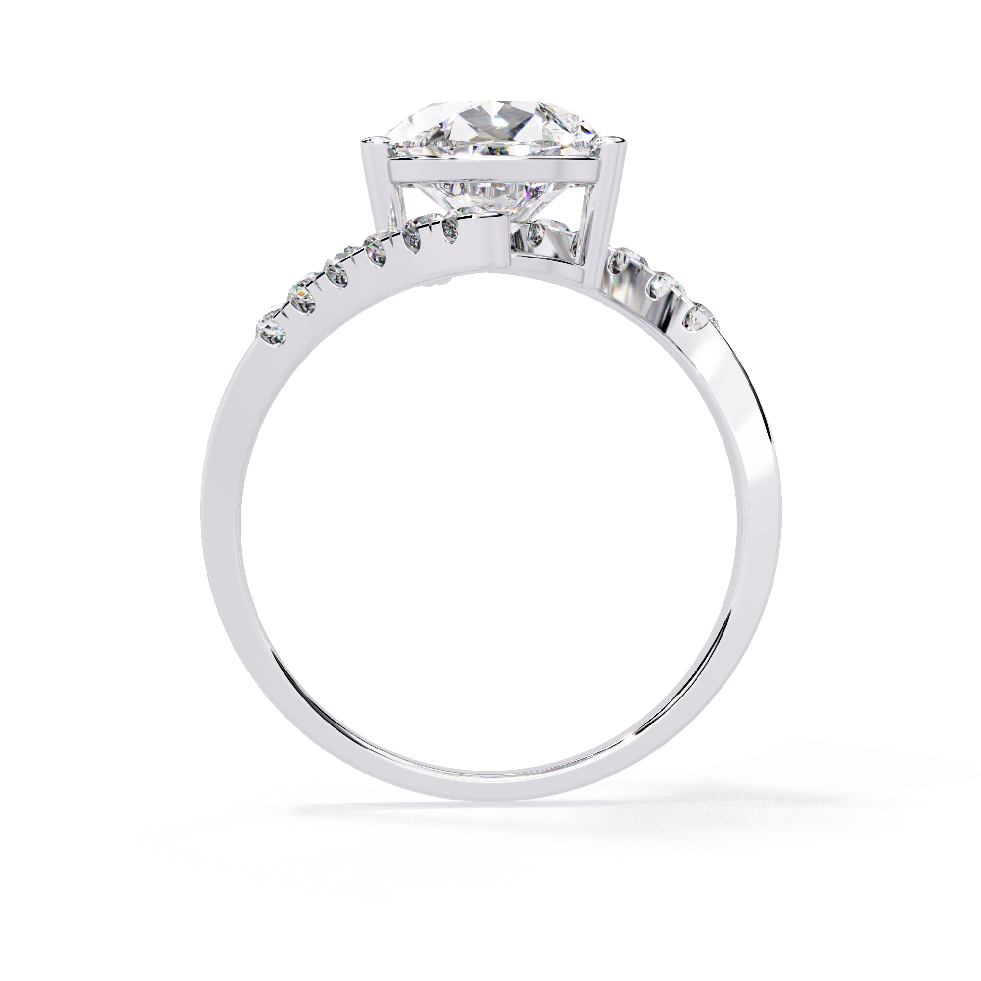 Modern Pear Cut Lab Grown Diamond Ring