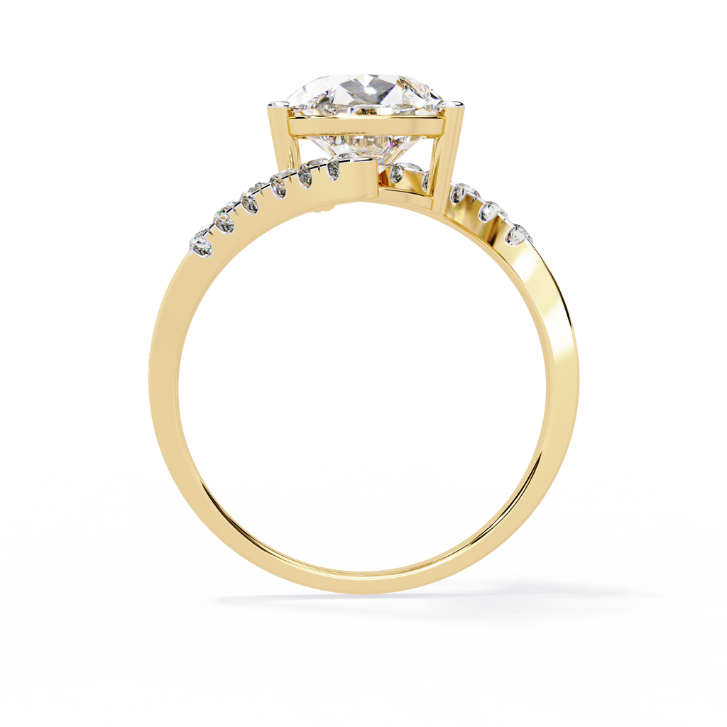 Modern Pear Cut Lab Grown Diamond Ring