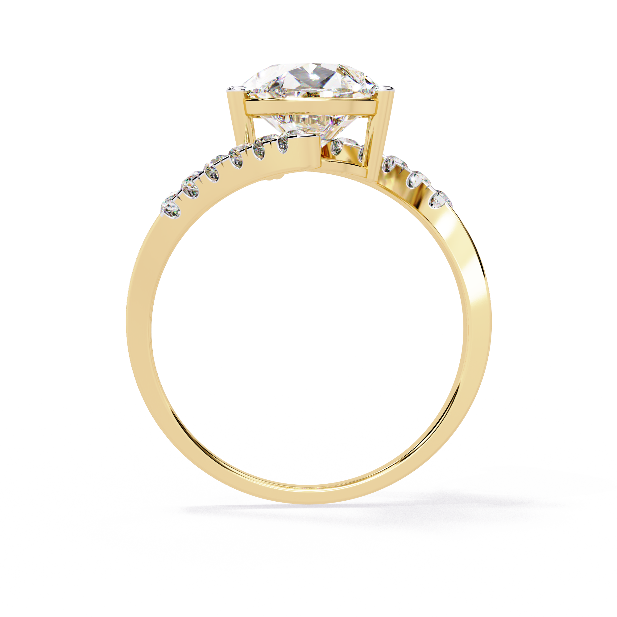 Modern Pear Cut Lab Grown Diamond Ring