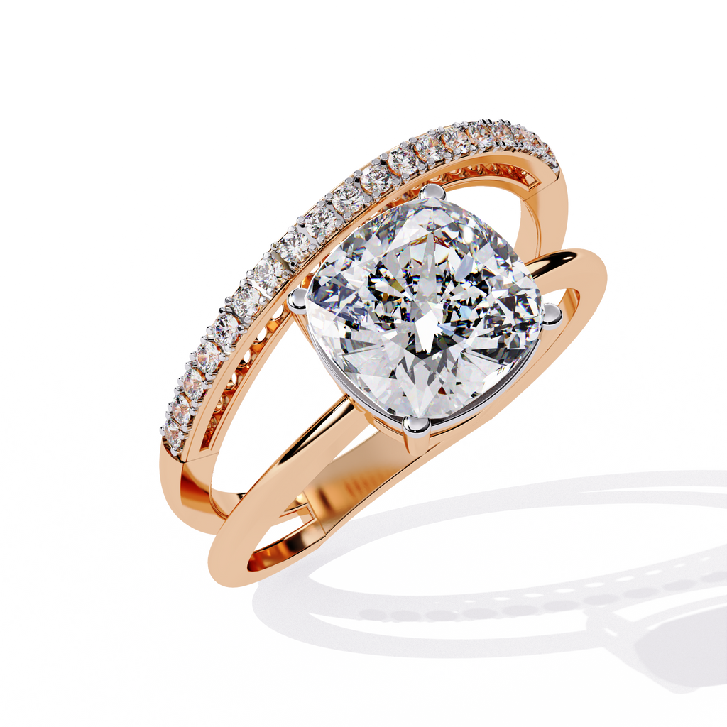 Elegant Cushion Cut Lab Grown Diamond Ring
