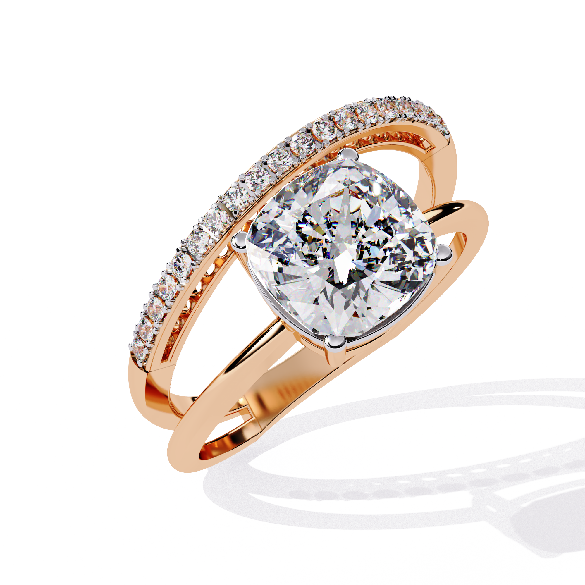Elegant Cushion Cut Lab Grown Diamond Ring
