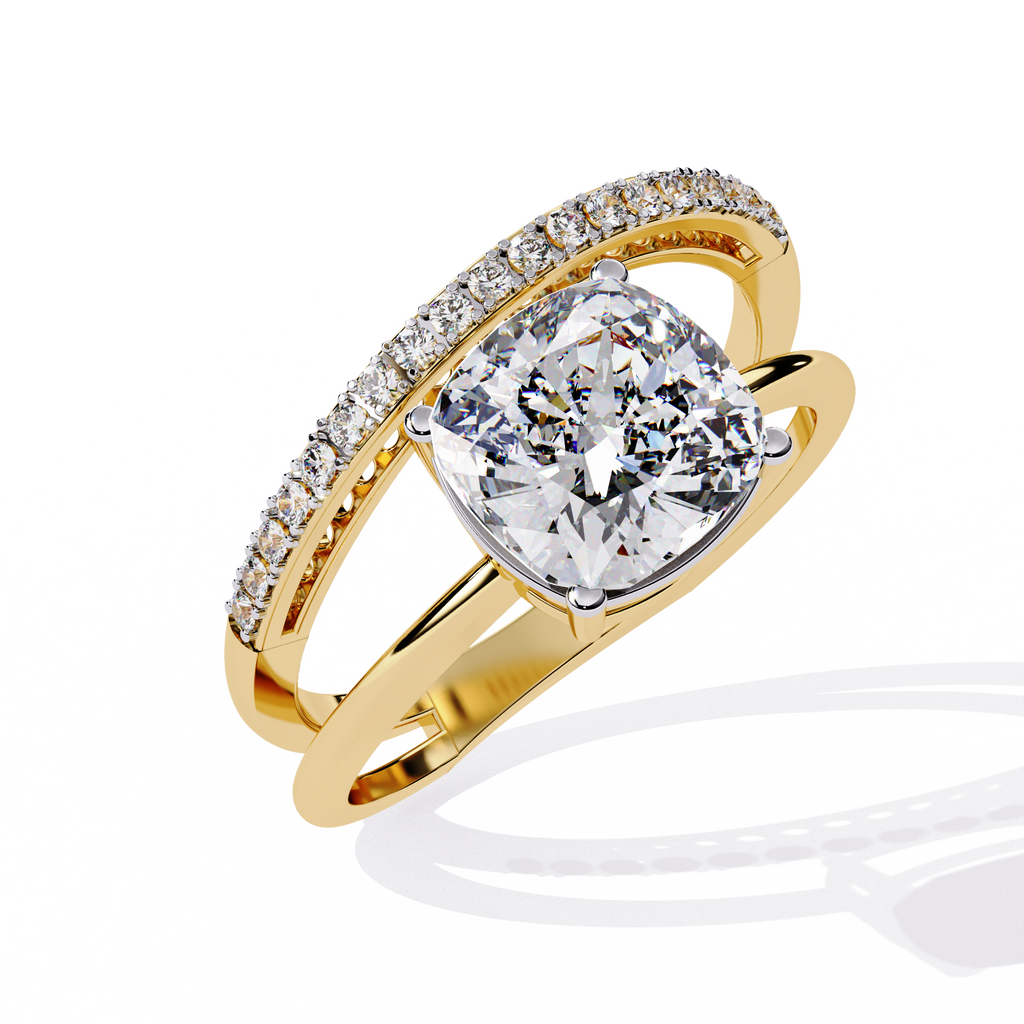 Elegant Cushion Cut Lab Grown Diamond Ring