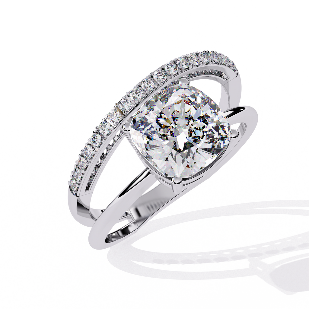 Elegant Cushion Cut Lab Grown Diamond Ring