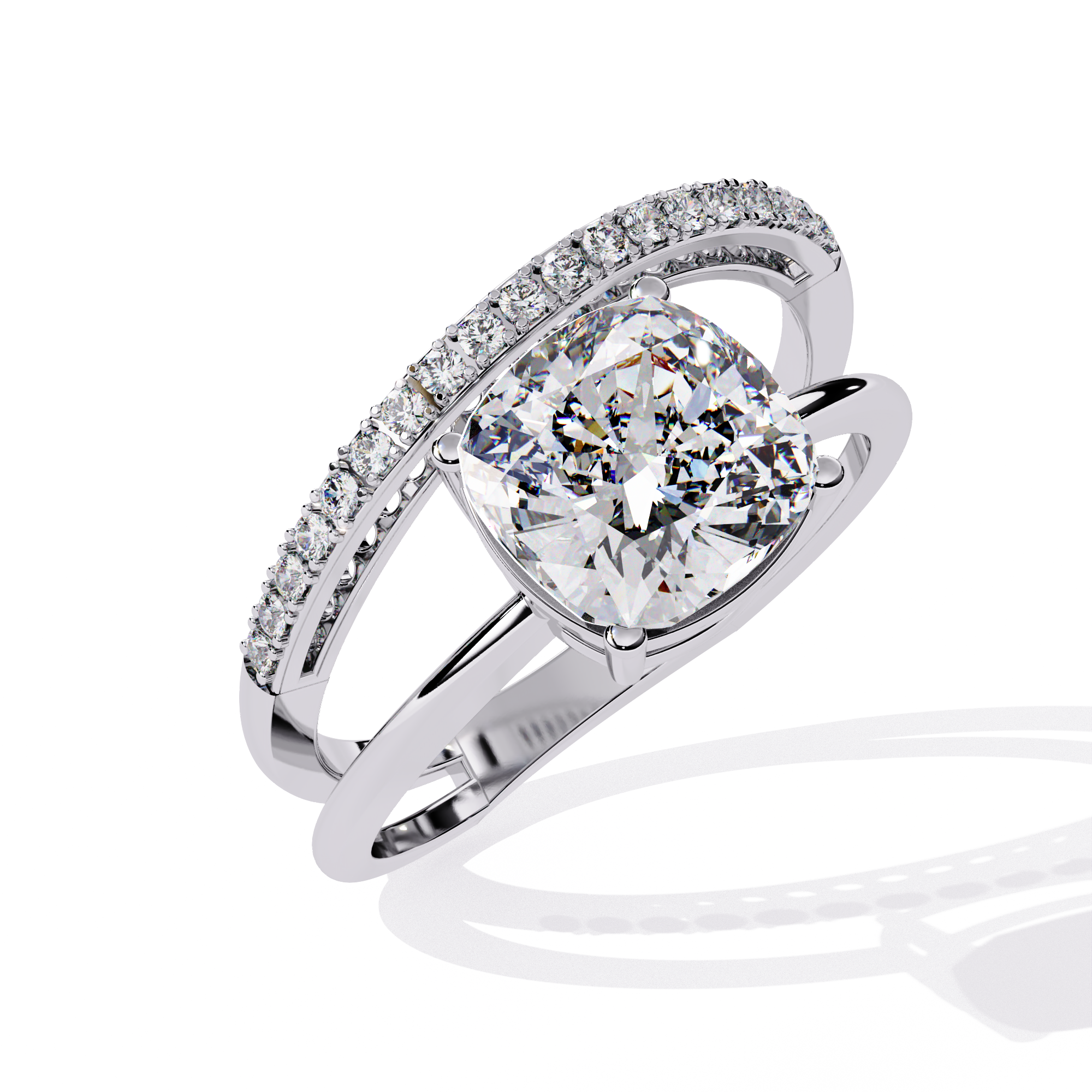 Elegant Cushion Cut Lab Grown Diamond Ring