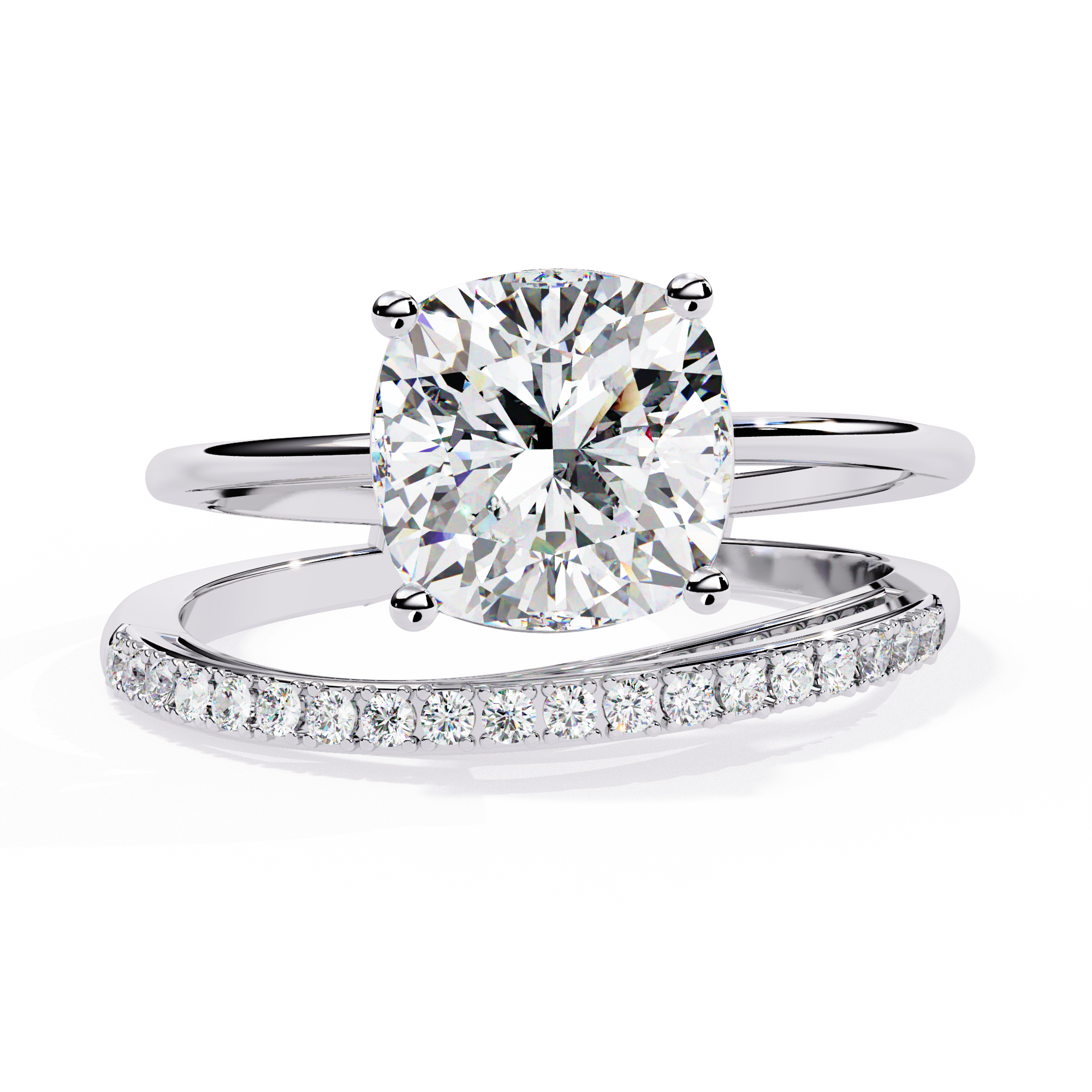 Elegant Cushion Cut Lab Grown Diamond Ring