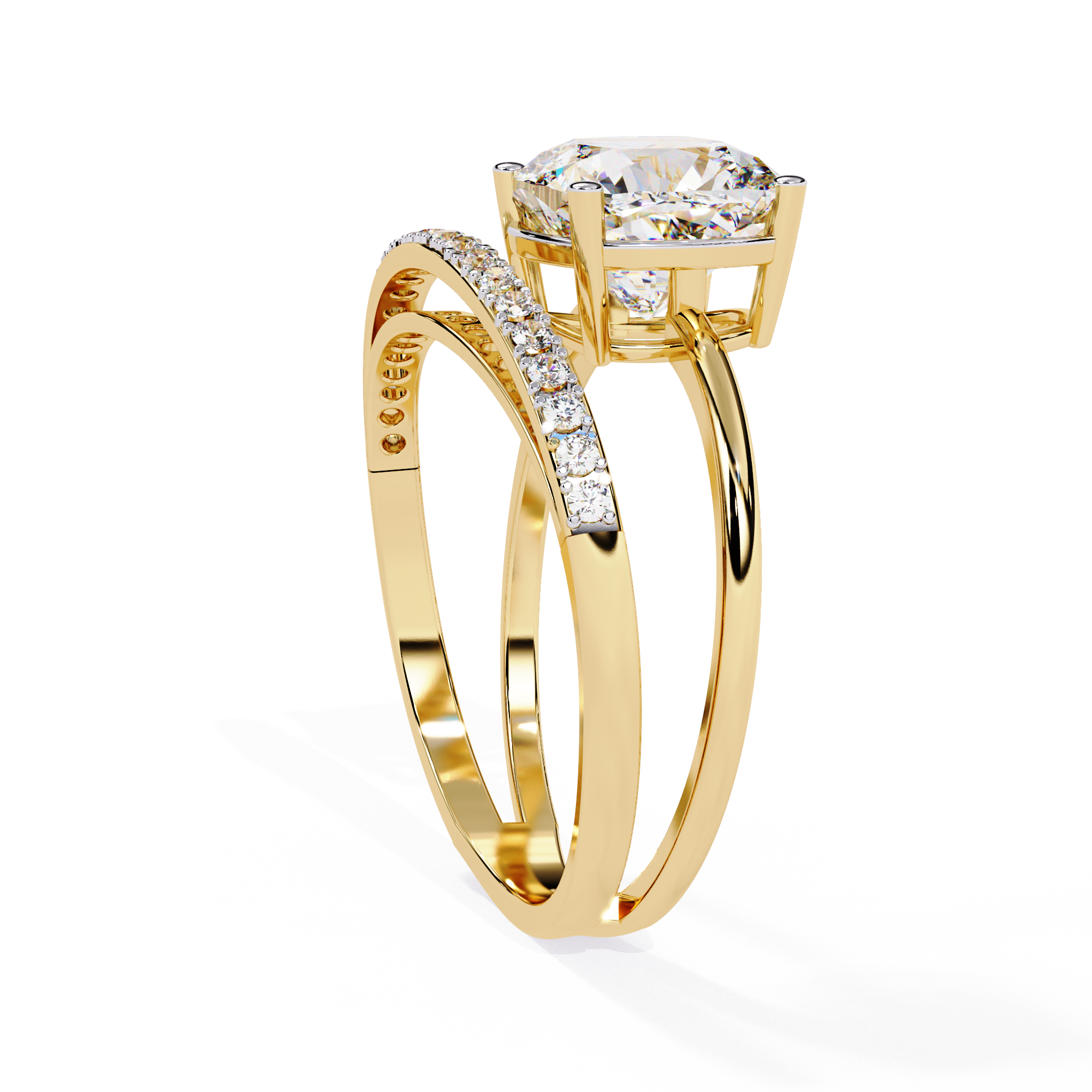 Elegant Cushion Cut Lab Grown Diamond Ring