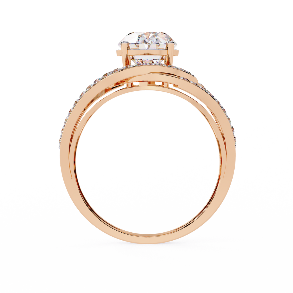 Oval Grandeur Lab Grown Diamond Ring in 14K Gold