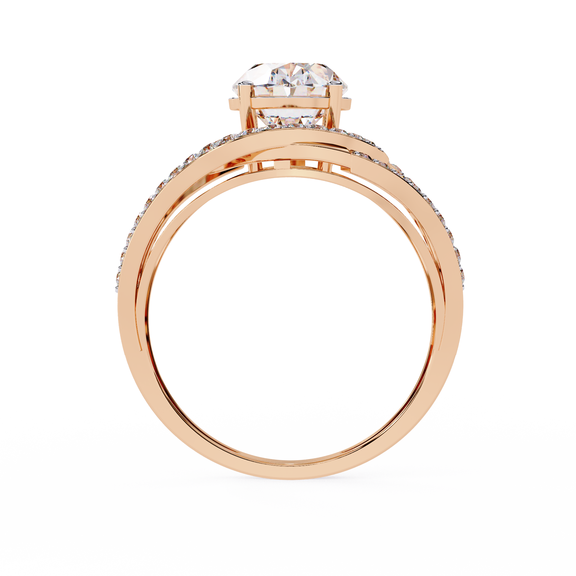 Oval Grandeur Lab Grown Diamond Ring in 14K Gold