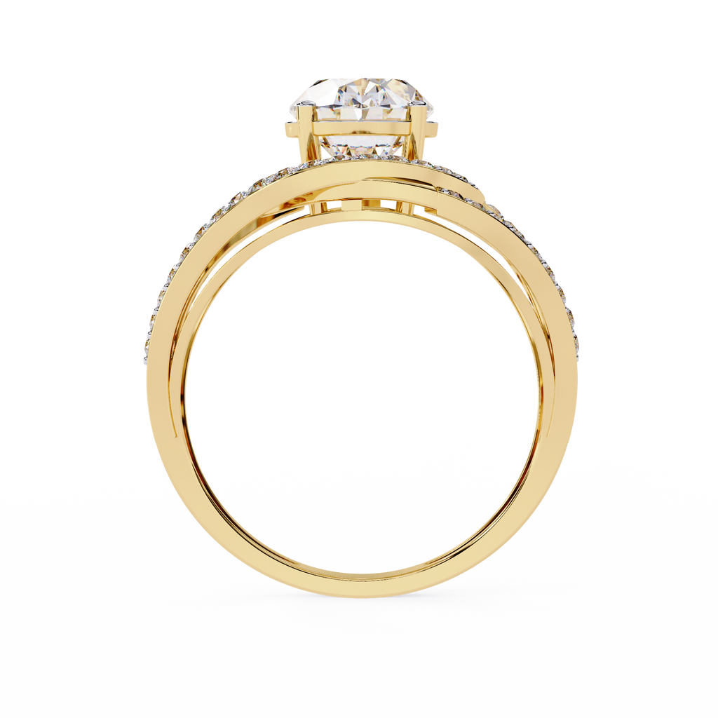 Oval Grandeur Lab Grown Diamond Ring in 14K Gold
