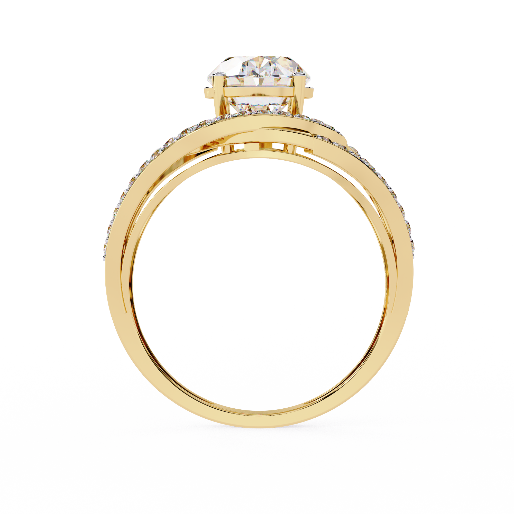 Oval Grandeur Lab Grown Diamond Ring in 14K Gold