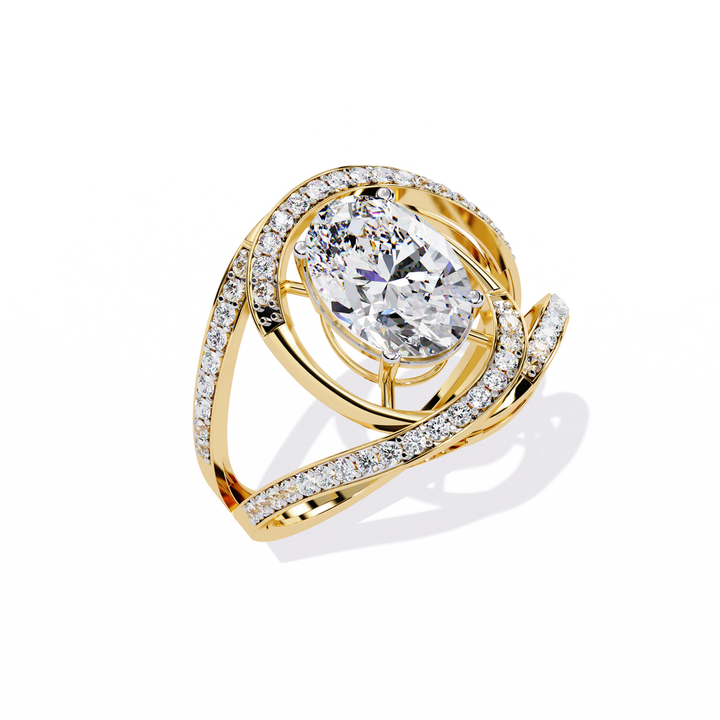 Oval Grandeur Lab Grown Diamond Ring in 14K Gold