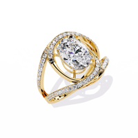 Oval Grandeur Lab Grown Diamond Ring in 14K Gold