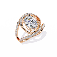 Oval Grandeur Lab Grown Diamond Ring in 14K Gold